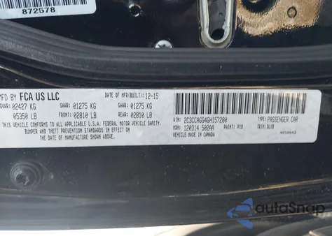 2016 Chrysler 300 300S from USA, damaged, VIN 2C3CCAGG4GH157280